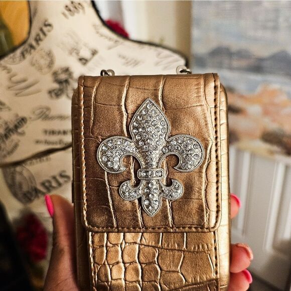 Y2K Faux Leather Blinged Out Detail Rectangular Compact Mini Purse. - Picture 15 of 15